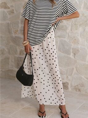 BILLY J Polka Dot Maxi Skirt